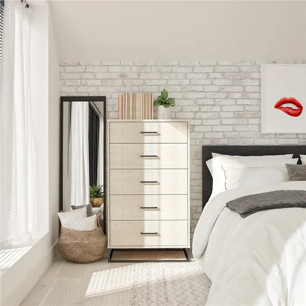 Kelly 5 Drawer 27.19'' W Chest Dresser Rustic and Modern Styles