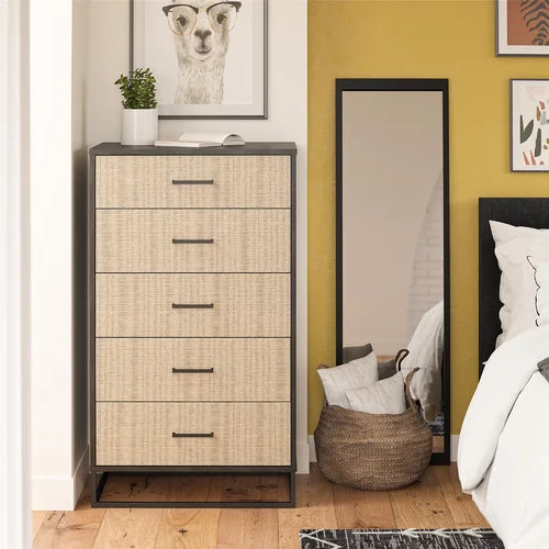 Kelly 5 Drawer 27.19'' W Chest Engineered Wood Woodgrain