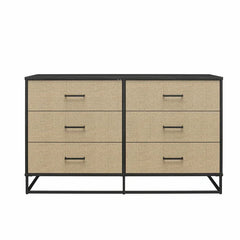 Kelly Faux Rattan 6 Drawer 53.62" W Dresser Coastal and Modern Styles