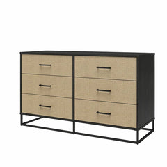 Kelly Faux Rattan 6 Drawer 53.62" W Dresser Coastal and Modern Styles