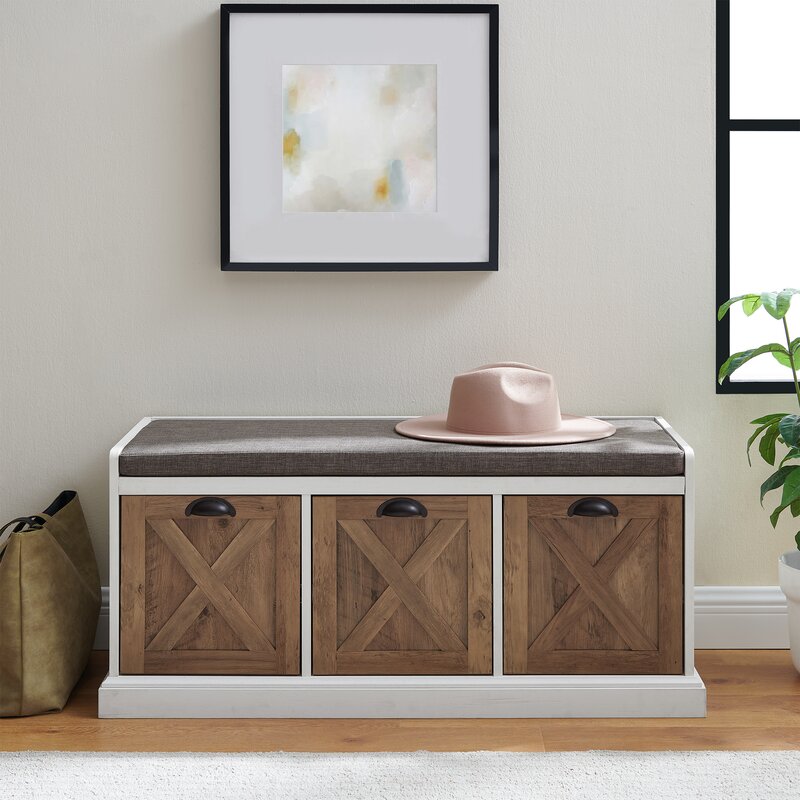 Drawers Storage Bench, Storage Bench Gives you An Ideal Spot To Put on Shoes and Organize Bringing Modern Farmhouse Style