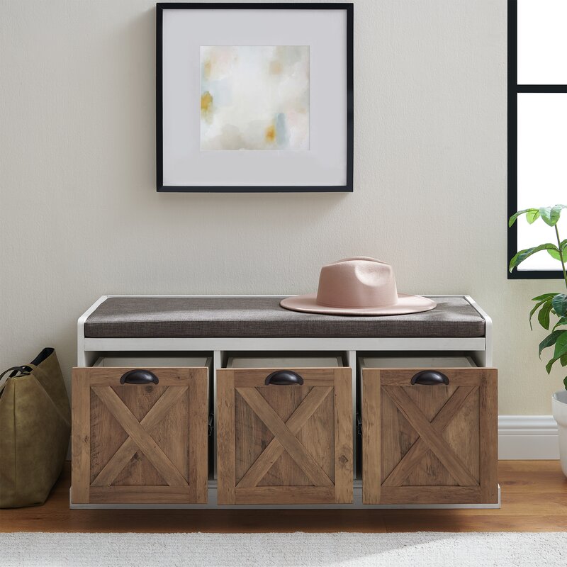 Drawers Storage Bench, Storage Bench Gives you An Ideal Spot To Put on Shoes and Organize Bringing Modern Farmhouse Style