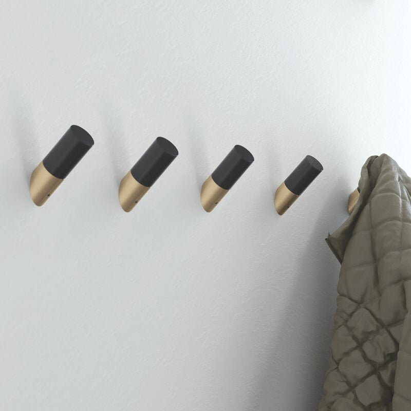 2.26'' Wide Solid Wood 5 Hook Wall Hook Help Organize Cramped Spaces Like An Entryway or Hallway Modern