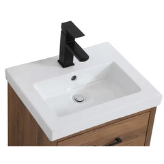Walnut Brown Kenn 18" Single Bathroom Vanity Set Contemporary Styling