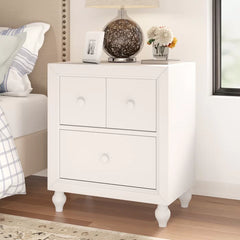 Solid Wood White Kennell 27'' Tall 2 - Drawer Nightstand Provide Storage Space