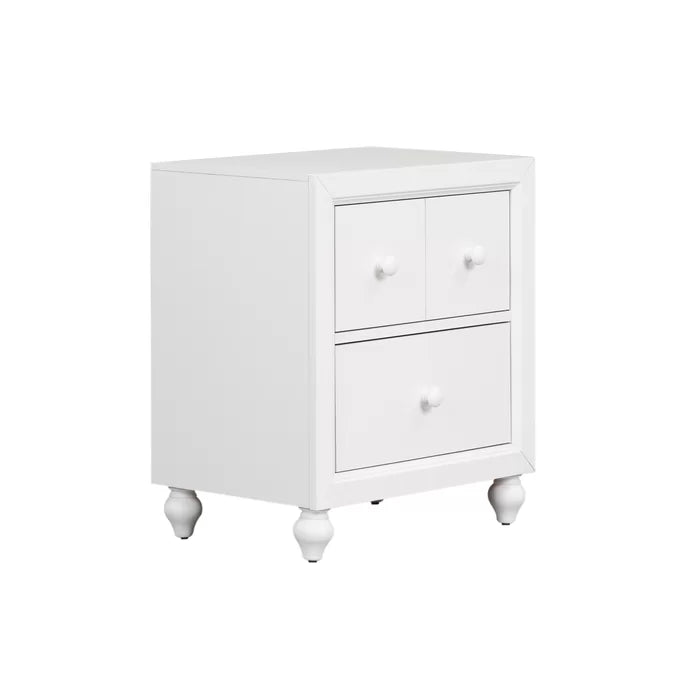 Solid Wood White Kennell 27'' Tall 2 - Drawer Nightstand Provide Storage Space