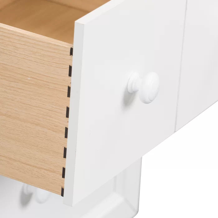 Solid Wood White Kennell 27'' Tall 2 - Drawer Nightstand Provide Storage Space
