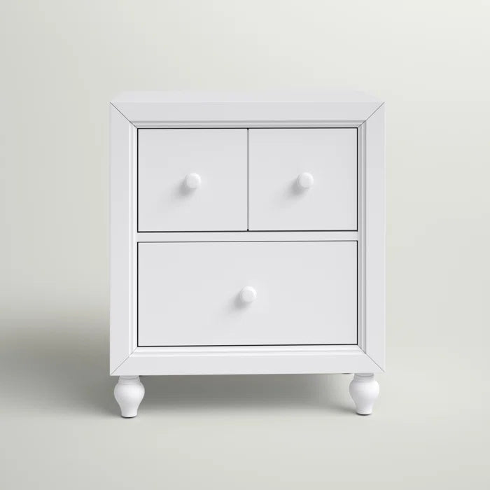 Solid Wood White Kennell 27'' Tall 2 - Drawer Nightstand Provide Storage Space