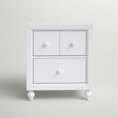 Solid Wood White Kennell 27'' Tall 2 - Drawer Nightstand Provide Storage Space