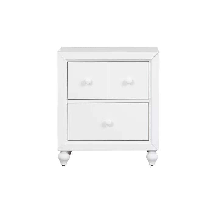 Solid Wood White Kennell 27'' Tall 2 - Drawer Nightstand Provide Storage Space