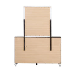 White Kennell 6 Drawer 54'' W Double Dresser with Mirror Perfect Organize