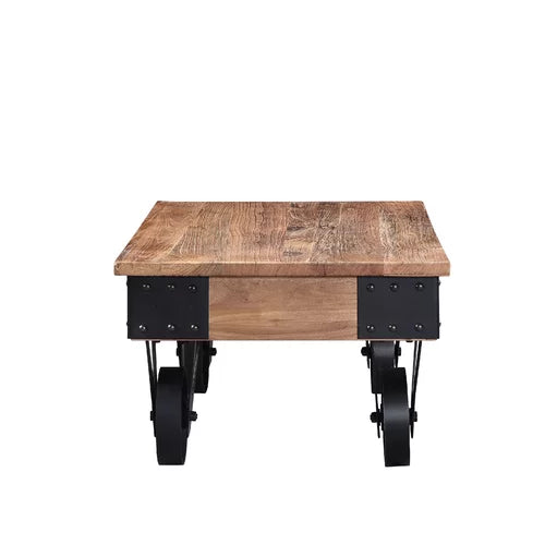 Wheel Coffee Table Solid Wood Solid Strength Rated For Up To 150 Pounds Perfect For Living Room