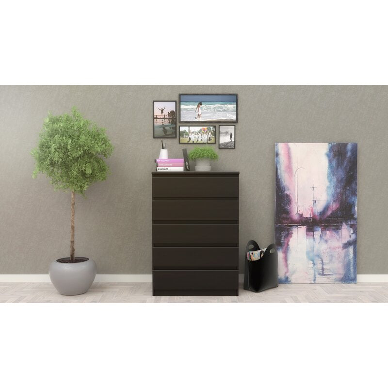 Coffee 5 Drawer 30.31'' W Chest Plenty of Room for A Mirror, Table Lamp, or Another Decor you Want To Display