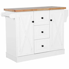 Kerlin 49.5'' Wide Rolling Kitchen Island with Solid Wood Top