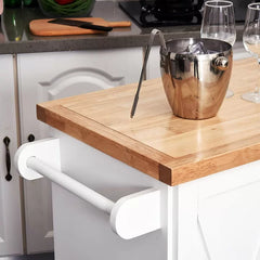 Kerlin 49.5'' Wide Rolling Kitchen Island with Solid Wood Top