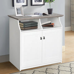 Kerney 29.9'' Tall 2 Door Accent Cabinet Feature Stylish Contrasting Hardware