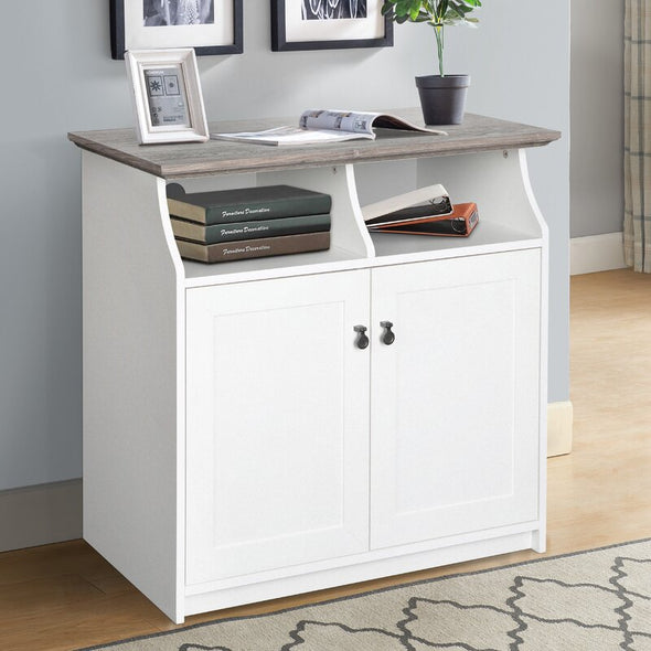 29.9'' Tall 2 - Door Accent Cabinet Organize Home Office Essentials and Electronics with this Charming White Cabinet