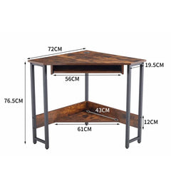 Brown/Black Corner Desk Open Shelving Perfect for Storage Space Orgnanize