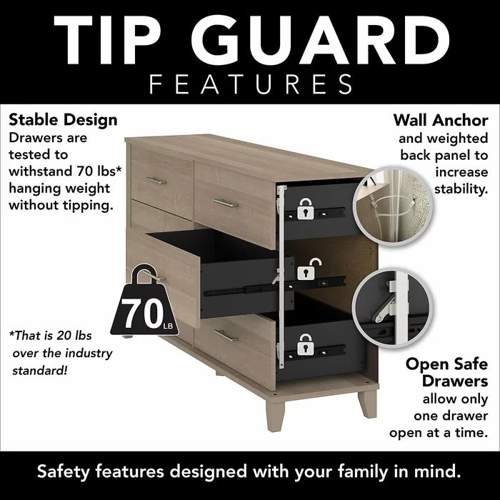 Ketcham 6 Drawer 59.29'' W Double Dresser Organize and Accessorize