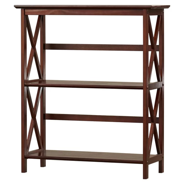 Walnut Kettner 34'' H x 29.5'' W Solid Wood Etagere Bookcase Traditional Design