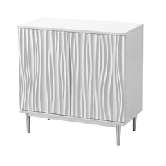 White 31.5'' Tall Stainless Steel 2 - Door Accent Cabinet