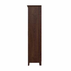 Tall Storage Cabinet with Doors - Bing Cherry Perfect Choice for Use in a Home Office, Living Room, Entryway