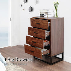 Kezion 4 Drawer 21.2'' W Chest Features 4 Spacious Drawers and a Sturdy Steel Base