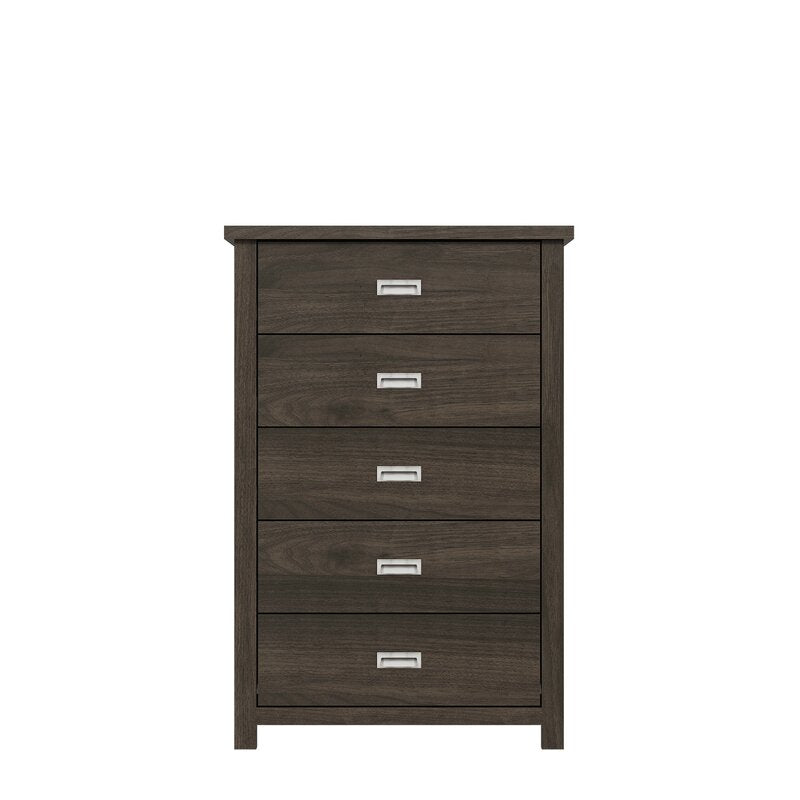Khiri 5 Drawer 30.25'' W Chest Royal Espresso Indoor Dresser Mirror