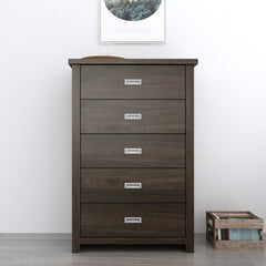 Khiri 5 Drawer 30.25'' W Chest Royal Espresso Indoor Dresser Mirror