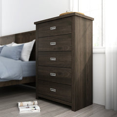 Khiri 5 Drawer 30.25'' W Chest Royal Espresso Indoor Dresser Mirror