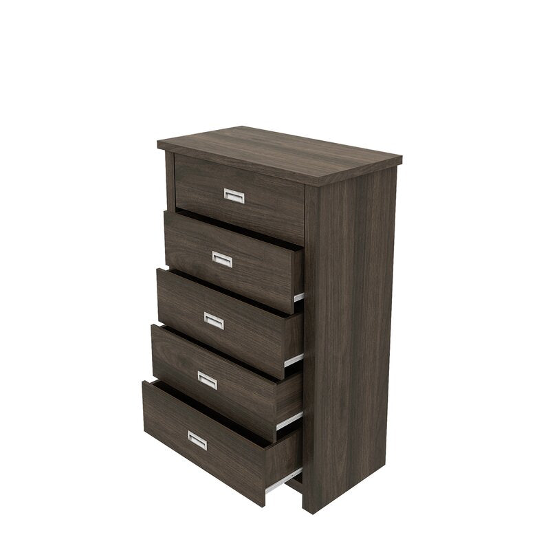 Khiri 5 Drawer 30.25'' W Chest Royal Espresso Indoor Dresser Mirror