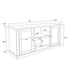 Kia TV Stand for TVs up to 58" Equipped with Cottage Style Doors