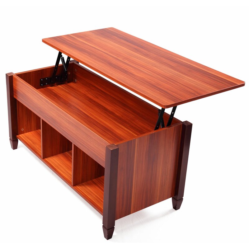 Pear Wood Kiah Lift Top Coffee Table Beautiful Design for Office or Home