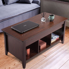 Brown Kiah Lift Top Coffee Table  2 Divided Storage Design