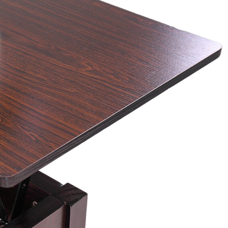 Brown Kiah Lift Top Coffee Table  2 Divided Storage Design