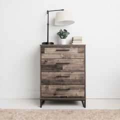Multi-Gray Kian 4 Drawer 28'' W Chest Stunning Two-tone Finish
