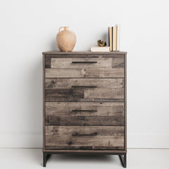 Multi-Gray Kian 4 Drawer 28'' W Chest Stunning Two-tone Finish