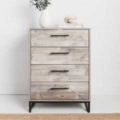 Whitewash Kian 4 Drawer 28'' W Chest Smooth-Operating Drawers