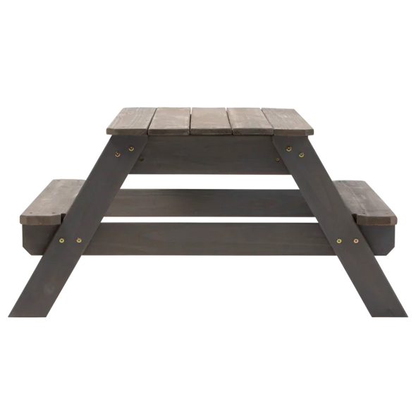 Kids 3 Piece Solid Wood Rectangular Outdoor Table and Chair Set and Bench