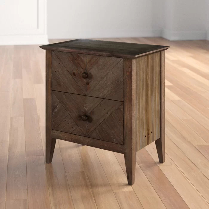 Kidsgrove 26'' Tall 2 - Drawer Solid Wood Nightstand