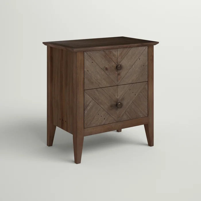 Kidsgrove 26'' Tall 2 - Drawer Solid Wood Nightstand