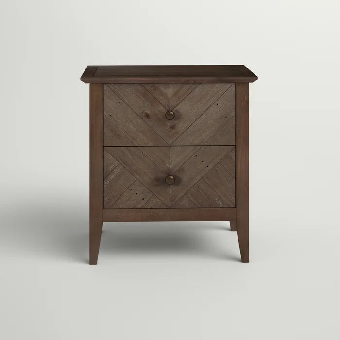 Kidsgrove 26'' Tall 2 - Drawer Solid Wood Nightstand