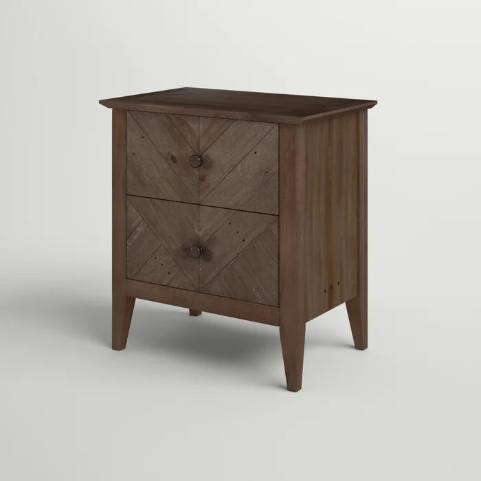 Kidsgrove 26'' Tall 2 - Drawer Solid Wood Nightstand