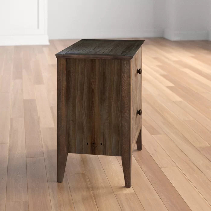 Kidsgrove 26'' Tall 2 - Drawer Solid Wood Nightstand