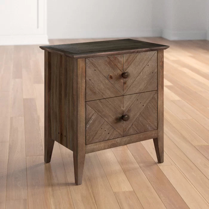 Kidsgrove 26'' Tall 2 - Drawer Solid Wood Nightstand
