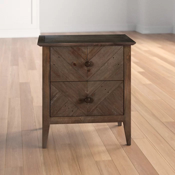 Kidsgrove 26'' Tall 2 - Drawer Solid Wood Nightstand