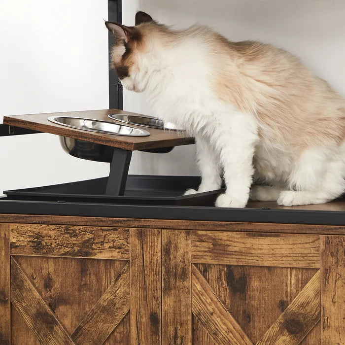 Rustic Brown/Black Kimmel 58" Cat Condo Perfect Napping or Playing