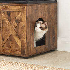 Rustic Brown/Black Kimmel 58" Cat Condo Perfect Napping or Playing