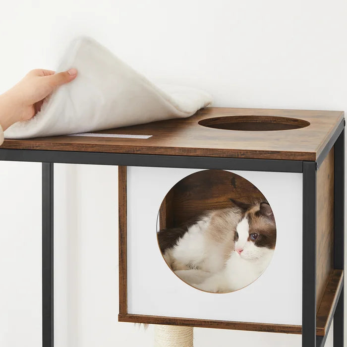 Rustic Brown/Black Kimmel 58" Cat Condo Perfect Napping or Playing