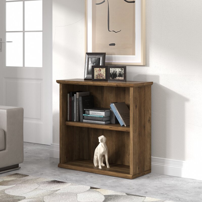 (2 Shelves) 30" H x 31" W x 12” D Oak Kingstree 31'' W Standard Bookcase Perfect for Stashing All of your Favorite